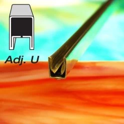 Stained Glass Deals Store 7 3/8" Adj U Brass Came - 6 Ft Piece