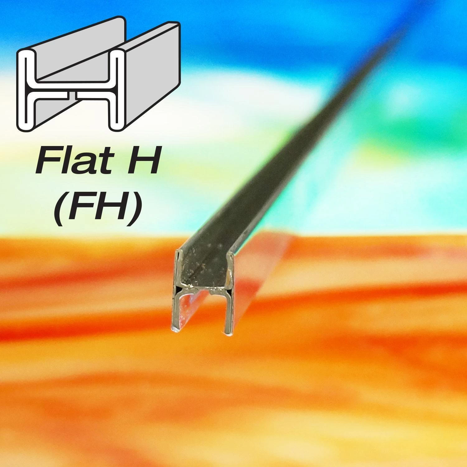 3/8" Flat H Zinc Came - 6 Ft Piece 1 3/8" Flat H Zinc Came - 6 Ft Piece