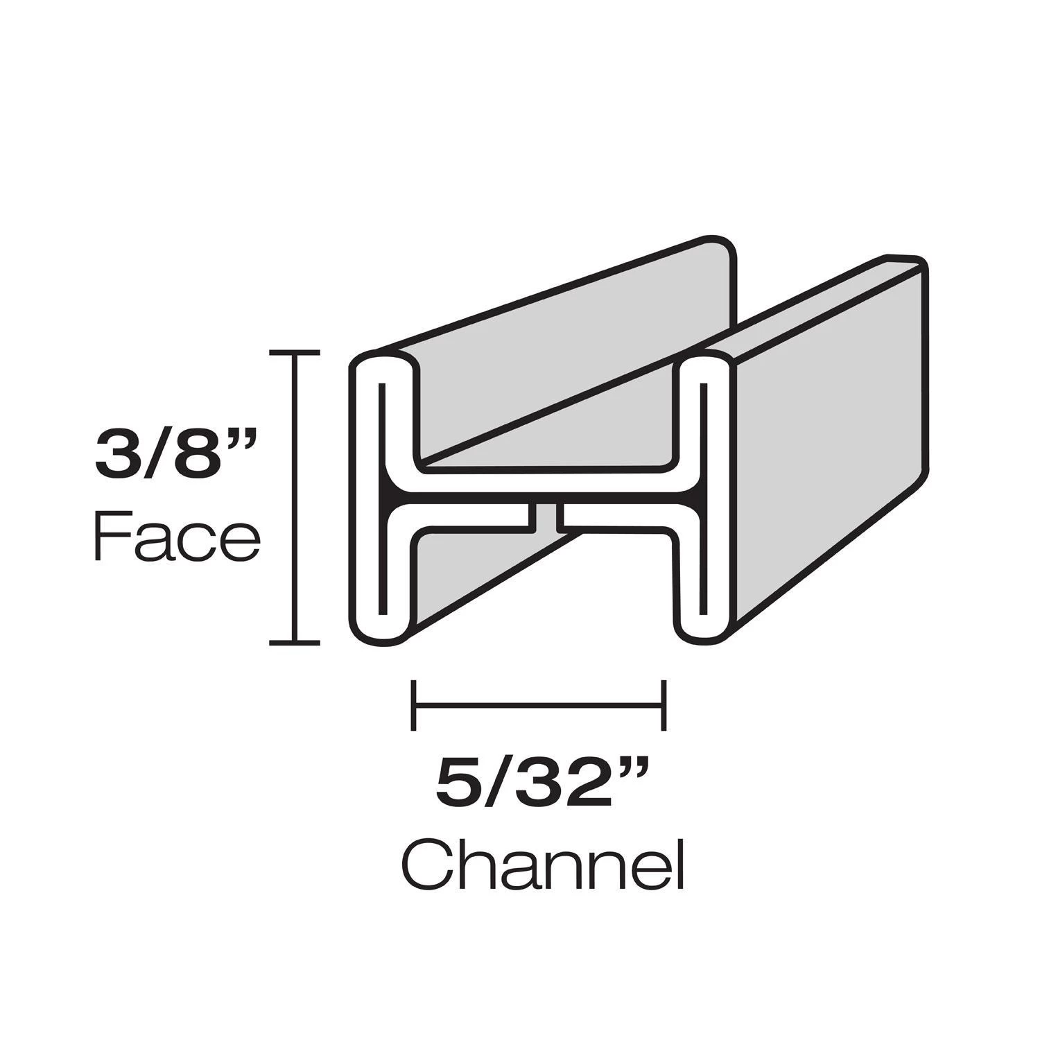3/8" Flat H Zinc Came - 6 Ft Piece 2 3/8" Flat H Zinc Came - 6 Ft Piece - Image 2
