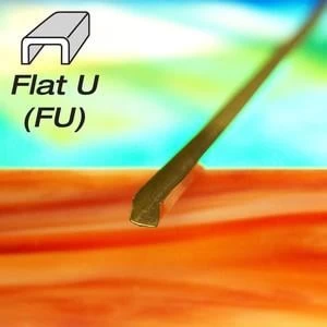 1/8" Flat U Brass Came - 22 Lb Box 1 1/8" Flat U Brass Came - 22 Lb Box