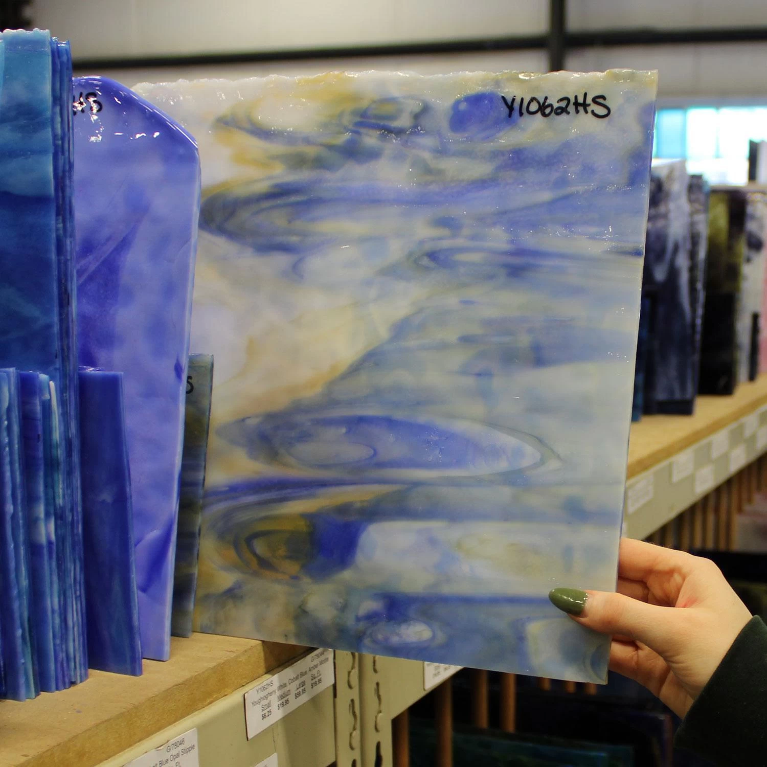 Youghiogheny White, Cobalt Blue, Amber Mottle 4 Youghiogheny White, Cobalt Blue, Amber Mottle - Image 4