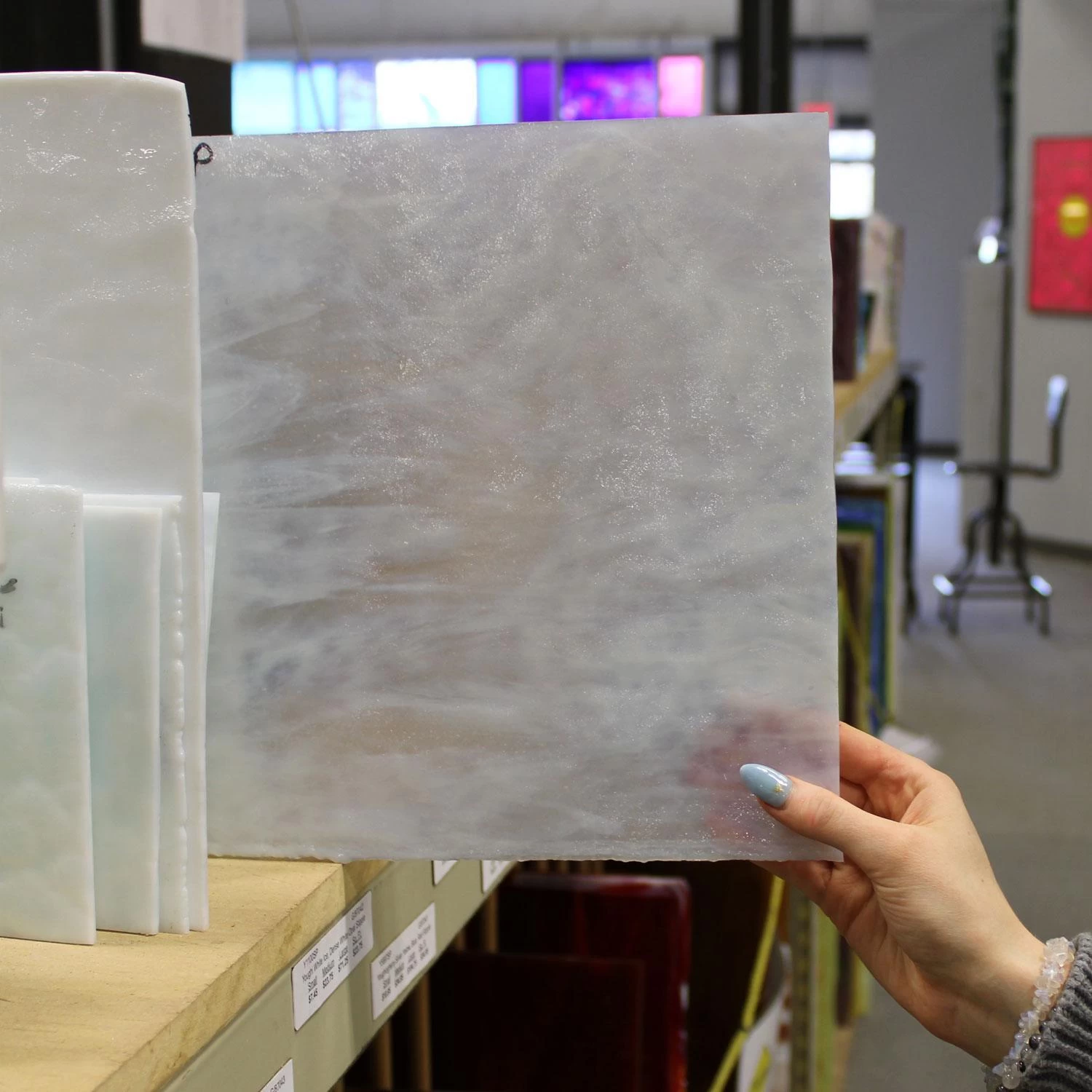 Youghiogheny White Ice, Dense White Opal Stipple 5 Youghiogheny White Ice, Dense White Opal Stipple - Image 5