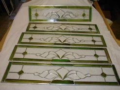 Horizontal Transom Bevel Cluster 6 Horizontal Transom Bevel Cluster -Stained Glass Deals Store 189431 20