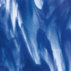 Bullseye Clear, Cobalt Streaky - 90 COE -Stained Glass Deals Store 190346 30