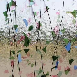 Bullseye Blue, Green, Aqua And Pink On Clear Fracture-Streamer - 90 COE