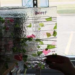 Bullseye Spring Green, Deep Pink And Black On Clear Fracture-Streamer - 90 COE 11 Bullseye Spring Green, Deep Pink And Black On Clear Fracture-Streamer - 90 COE -Stained Glass Deals Store 192806 40