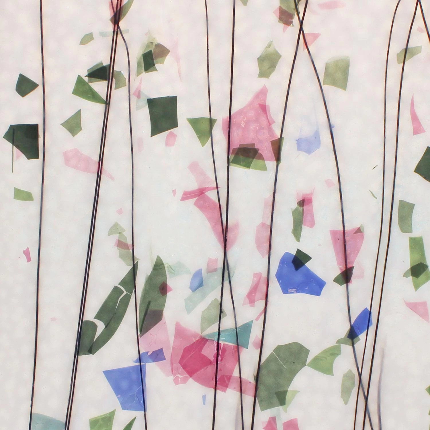 Bullseye Blue, Green, Aqua And Pink On White Fracture-Streamer - 90 COE 1 Bullseye Blue, Green, Aqua And Pink On White Fracture-Streamer - 90 COE