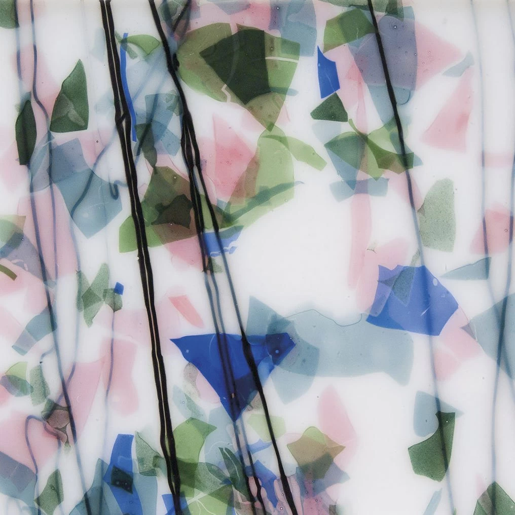 Bullseye Blue, Green, Aqua And Pink On White Fracture-Streamer - 90 COE 8 Bullseye Blue, Green, Aqua And Pink On White Fracture-Streamer - 90 COE - Image 8