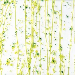 Bullseye Dark Green, Spring Green And Yellow On Clear Mardi Gras - 90 COE -Stained Glass Deals Store 192849 50