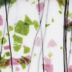 Bullseye Spring Green, Deep Pink And Black On White Fracture-Streamer - 90 COE 19 Bullseye Spring Green, Deep Pink And Black On White Fracture-Streamer - 90 COE -Stained Glass Deals Store 193293 90