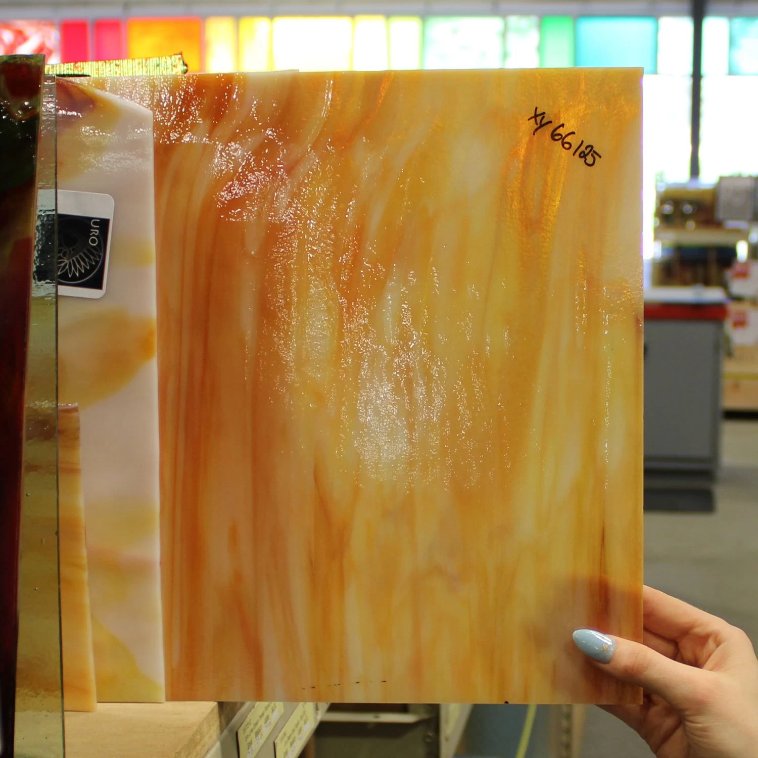 Uro Grenadine Red On White Streaky - 96 COE 8 Uro Grenadine Red On White Streaky - 96 COE - Image 8