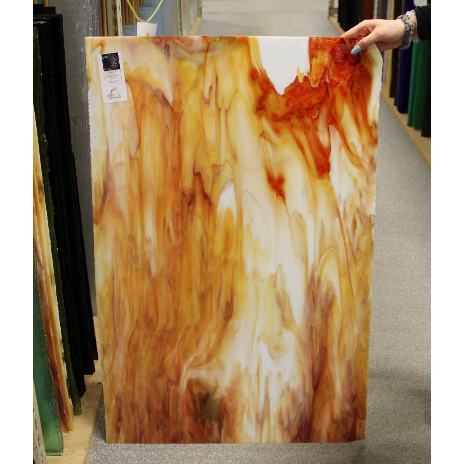 Uro Grenadine Red On White Streaky - 96 COE 9 Uro Grenadine Red On White Streaky - 96 COE - Image 9