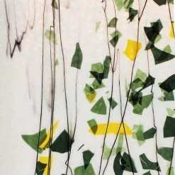 Bullseye Green And Yellow With Black On White Fracture-Streamer - 90 COE