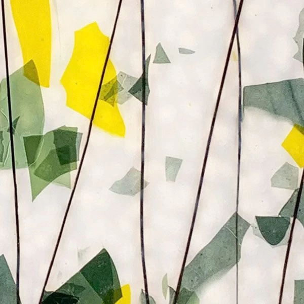 Bullseye Green And Yellow With Black On White Fracture-Streamer - 90 COE 7 Bullseye Green And Yellow With Black On White Fracture-Streamer - 90 COE - Image 7