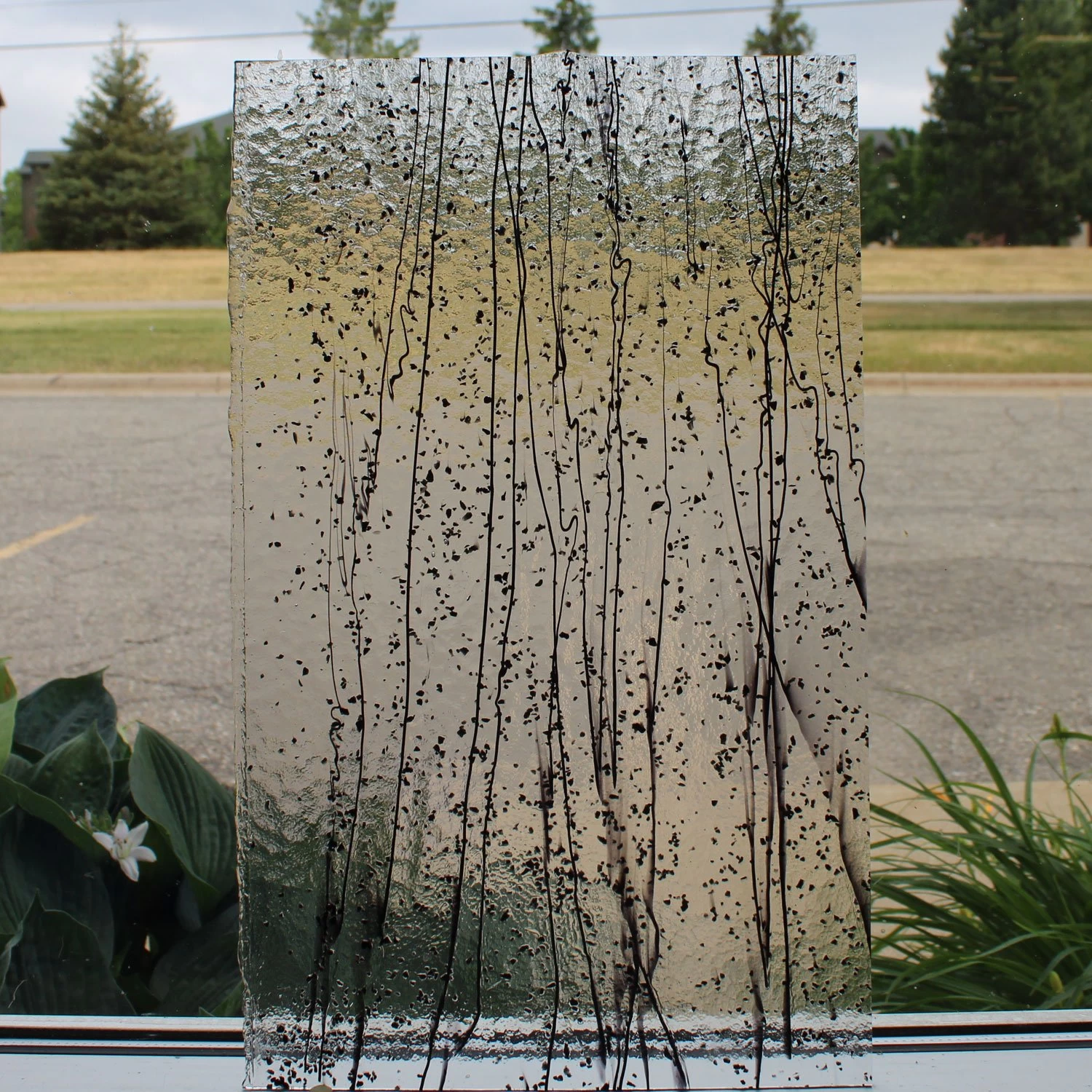 Bullseye Black On Clear Mardi Gras - 90 COE 2 Bullseye Black On Clear Mardi Gras - 90 COE - Image 2