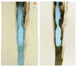 Bullseye French Vanilla With Light Turquoise Blue Cascade Double Rolled - 90 COE -Stained Glass Deals Store 214647 20