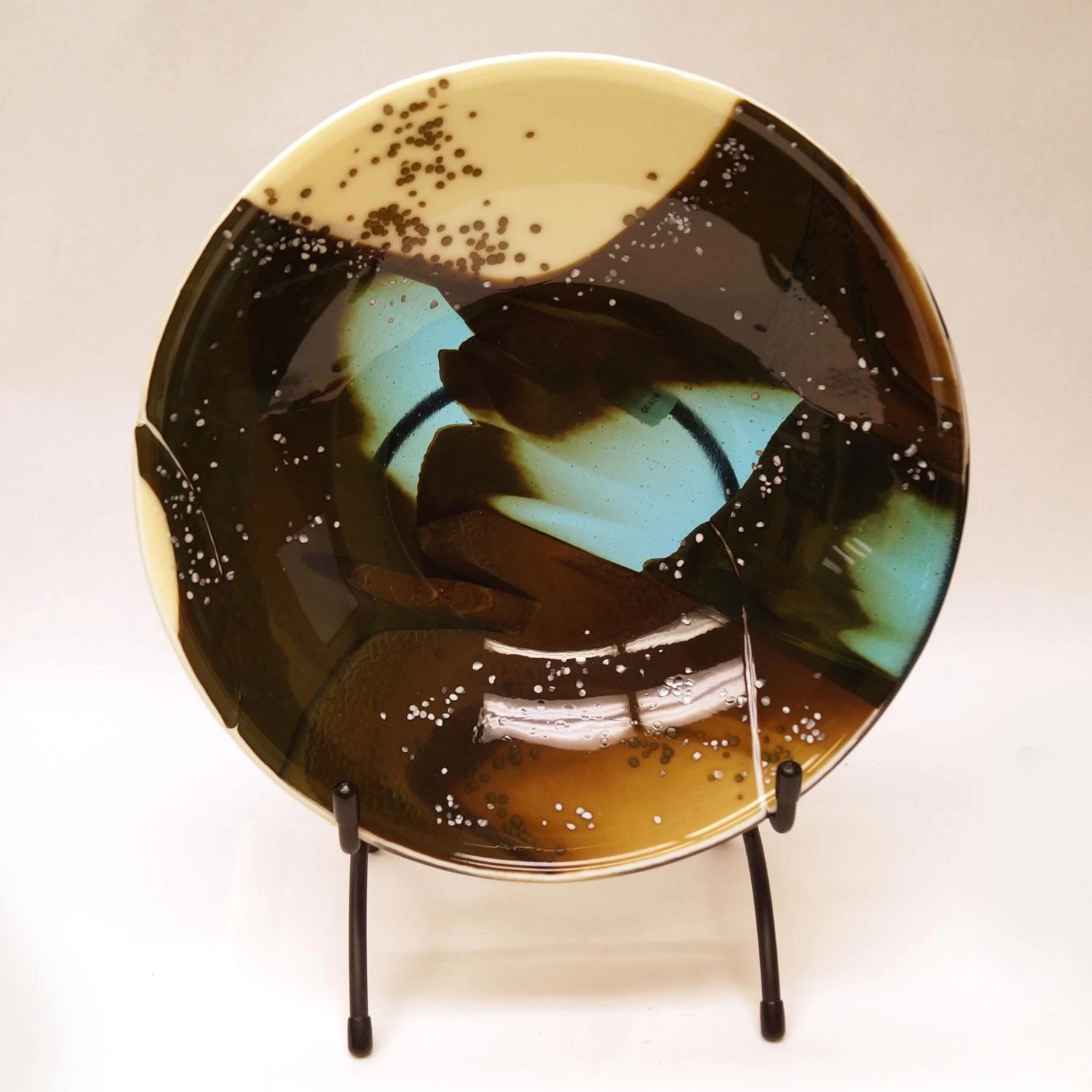 Bullseye French Vanilla, Light Turquoise Blue Infusion - 90 COE 5 Bullseye French Vanilla, Light Turquoise Blue Infusion - 90 COE - Image 5