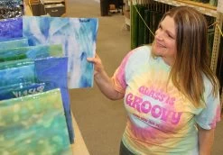 Youghiogheny Turquoise, White And Cobalt Blue Opal Stipple -Stained Glass Deals Store 215766 70