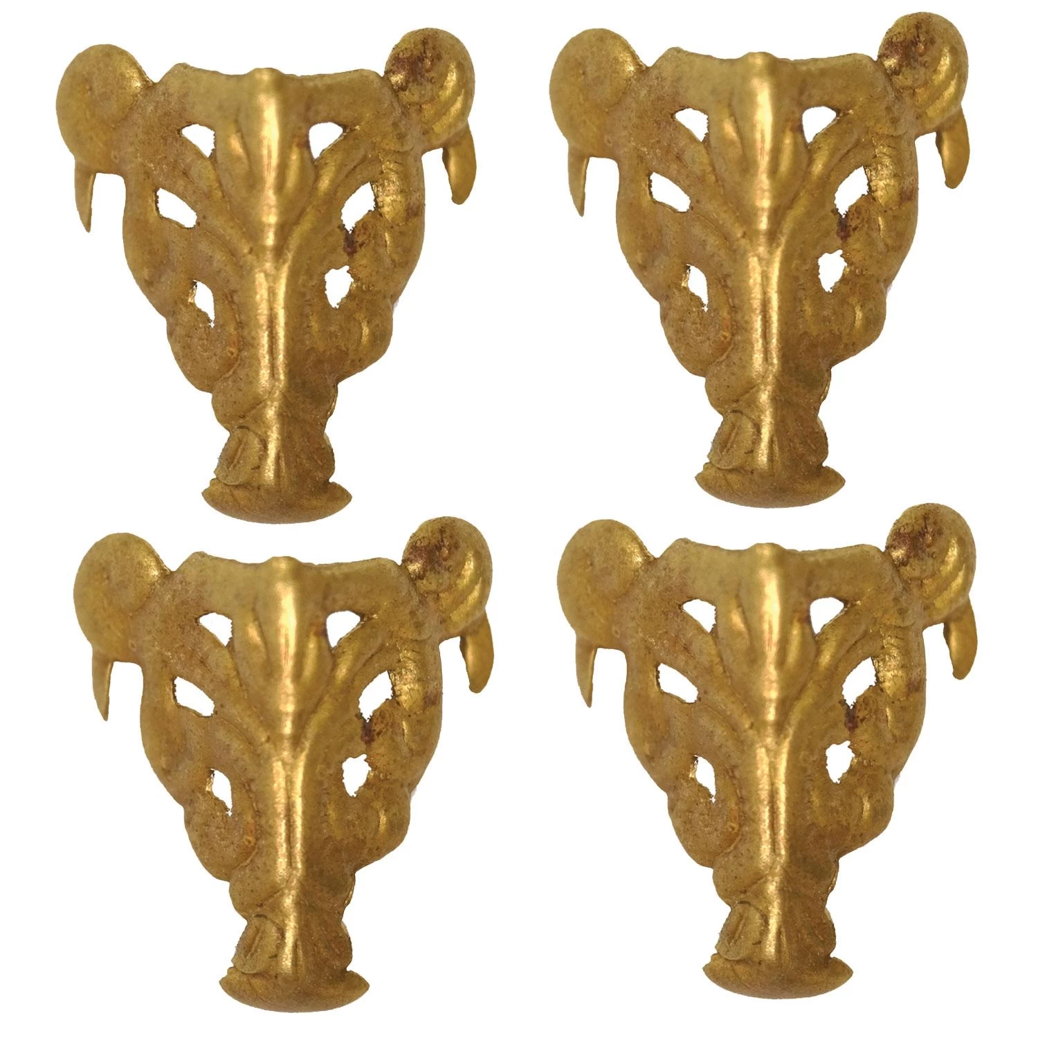 Filigree Brass Box Feet - 12 Pack 1 Filigree Brass Box Feet - 12 Pack