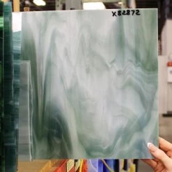 Oceanside Seafoam Green And White Translucent Streaky - 96 COE 12 Oceanside Seafoam Green And White Translucent Streaky - 96 COE -Stained Glass Deals Store 226391 30