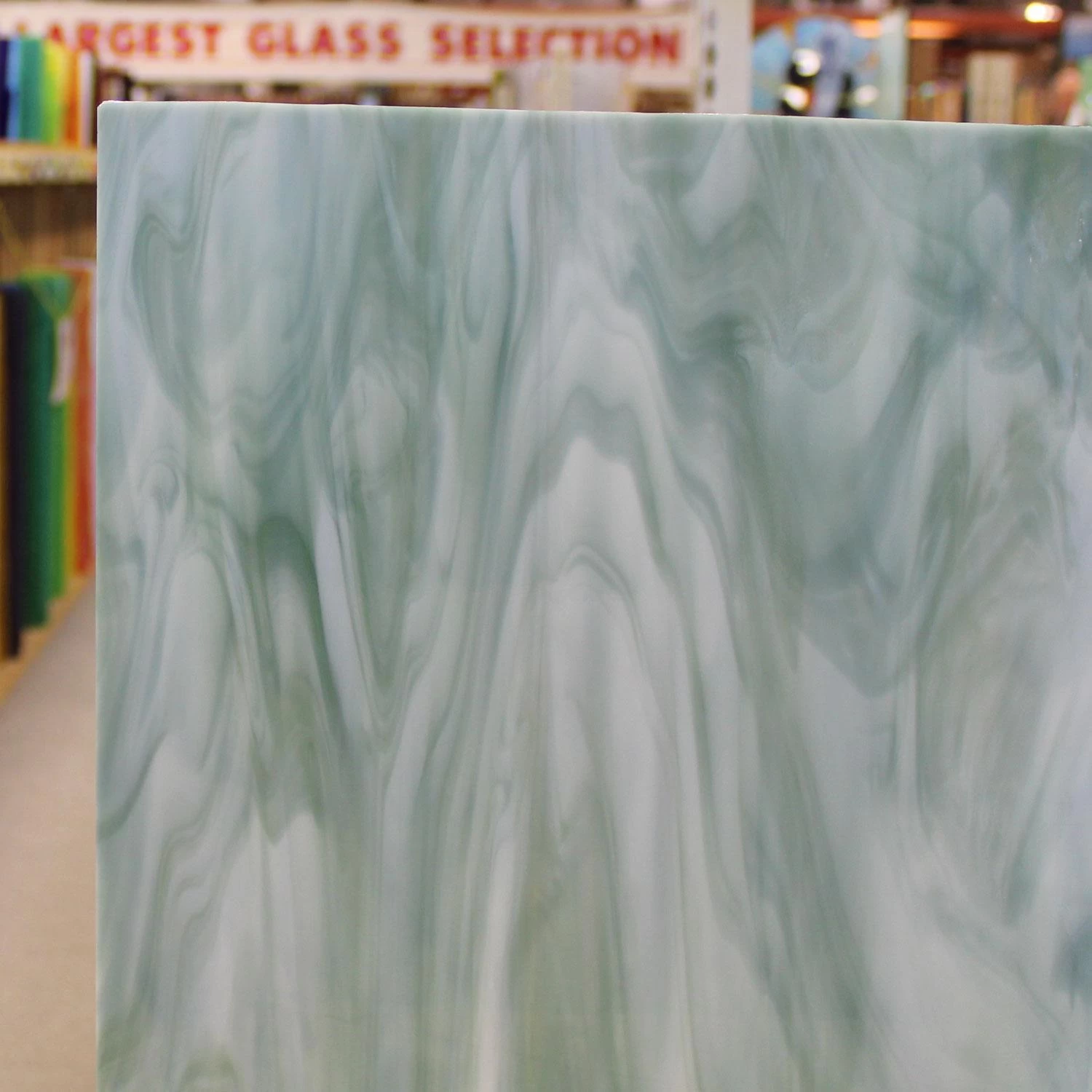 Oceanside Seafoam Green And White Translucent Streaky - 96 COE 5 Oceanside Seafoam Green And White Translucent Streaky - 96 COE - Image 5