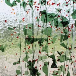 Bullseye Fracture Streamers Holly Berry On Clear - 90 COE -Stained Glass Deals Store 227805 20