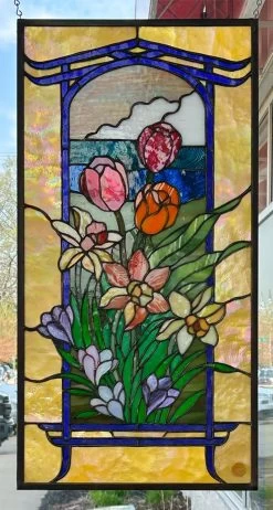 Youghiogheny Beige Iridized Stipple -Stained Glass Deals Store 232428 90