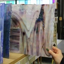 Youghiogheny Soft White Opal And Chocolate Brown Iridized Mottle 12 Youghiogheny Soft White Opal And Chocolate Brown Iridized Mottle -Stained Glass Deals Store 232436 60