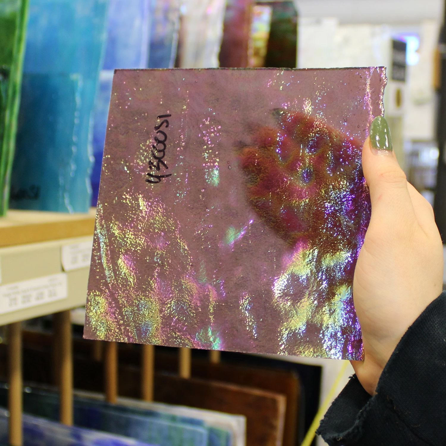 Youghiogheny Rose Stipple Iridized 8 Youghiogheny Rose Stipple Iridized - Image 8