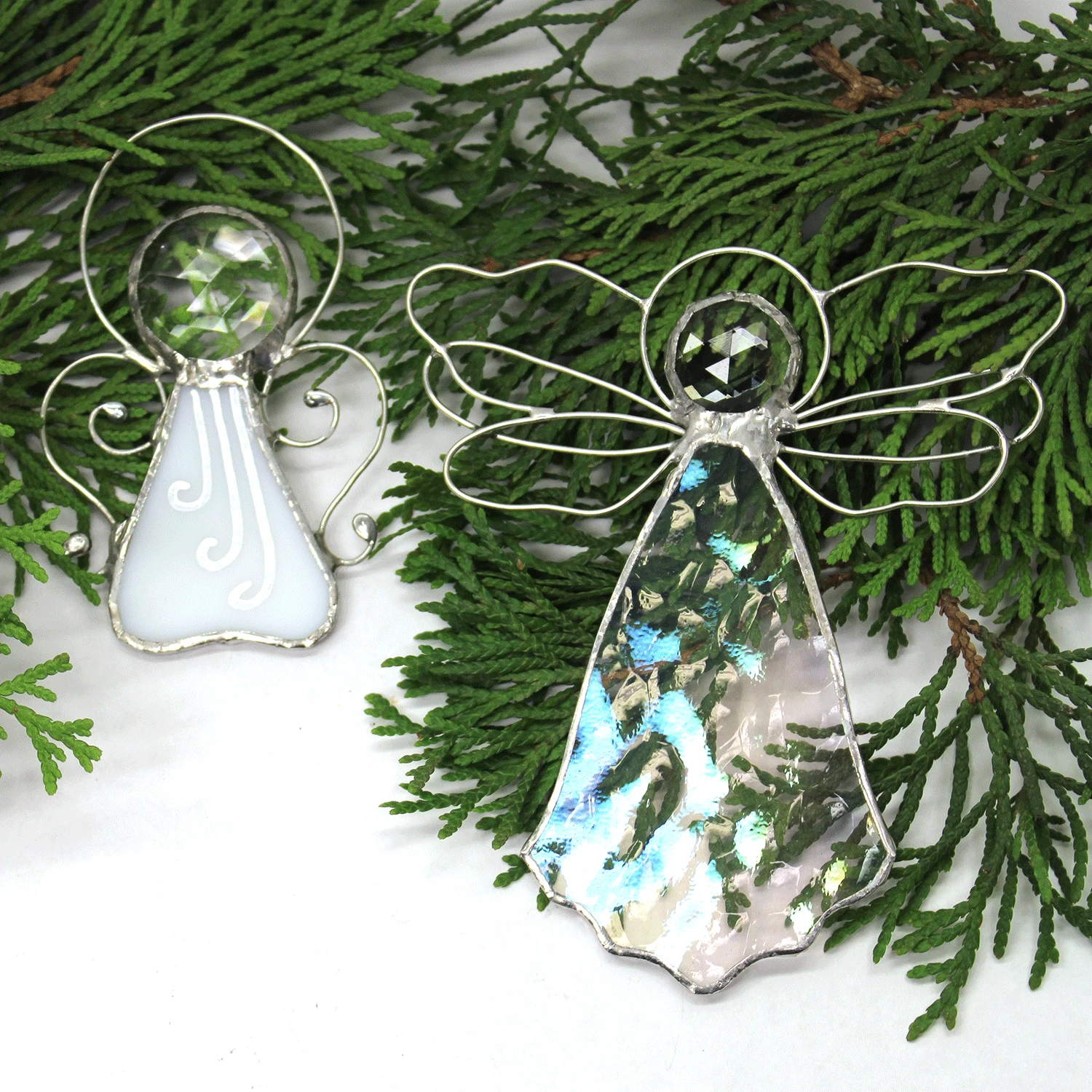 Oceanside Clear Iridized Hammered 10 Oceanside Clear Iridized Hammered - Image 10