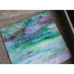 Uro Sky Blue, Sea Green With White, Gold Pink Streaky Granite -Stained Glass Deals Store 234958 40