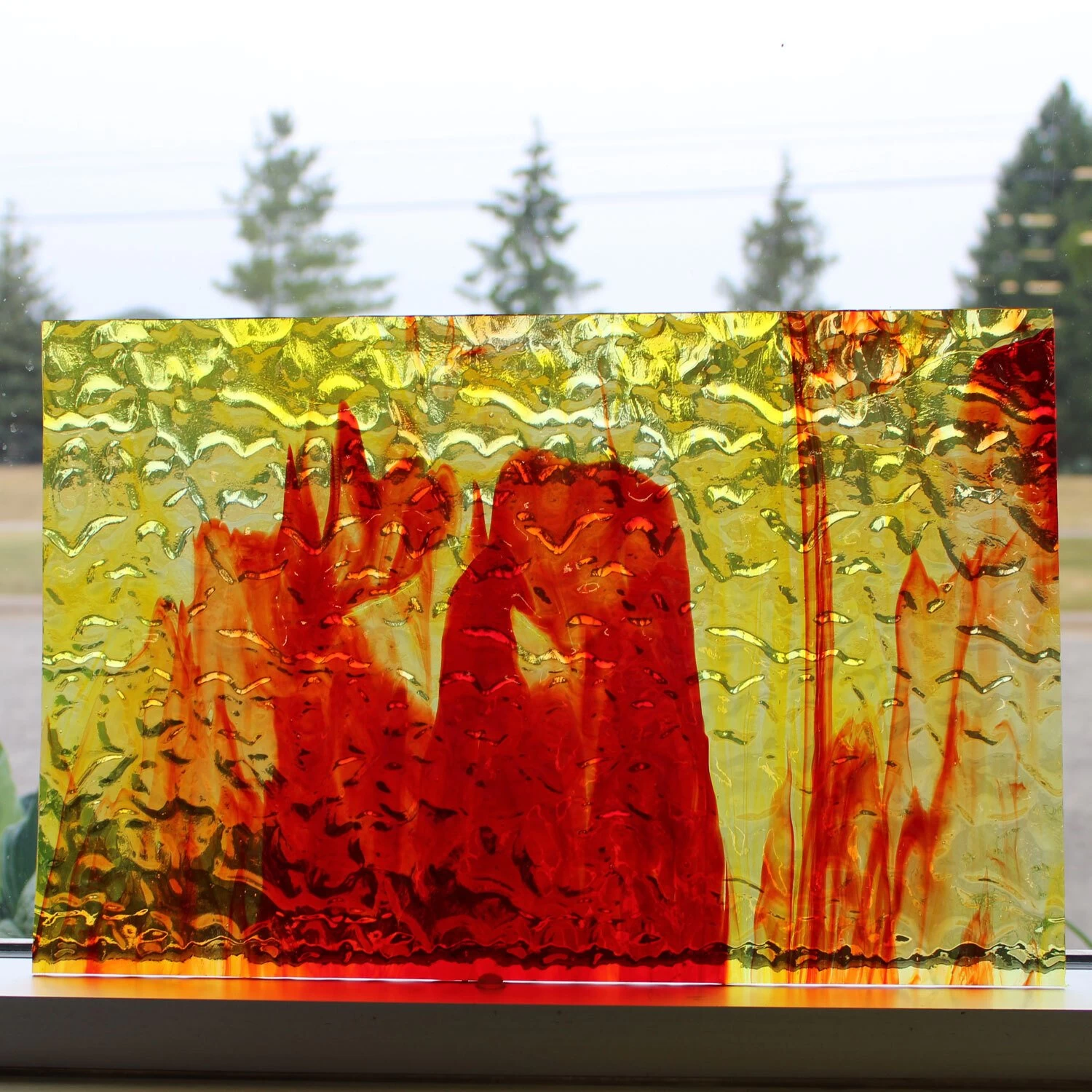 Wissmach Red And Yellow Streaky Transparent Flemish 2 Wissmach Red And Yellow Streaky Transparent Flemish - Image 2