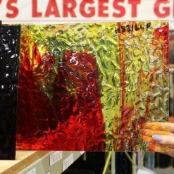 Wissmach Red And Yellow Streaky Transparent Flemish 10 Wissmach Red And Yellow Streaky Transparent Flemish -Stained Glass Deals Store 235102 40