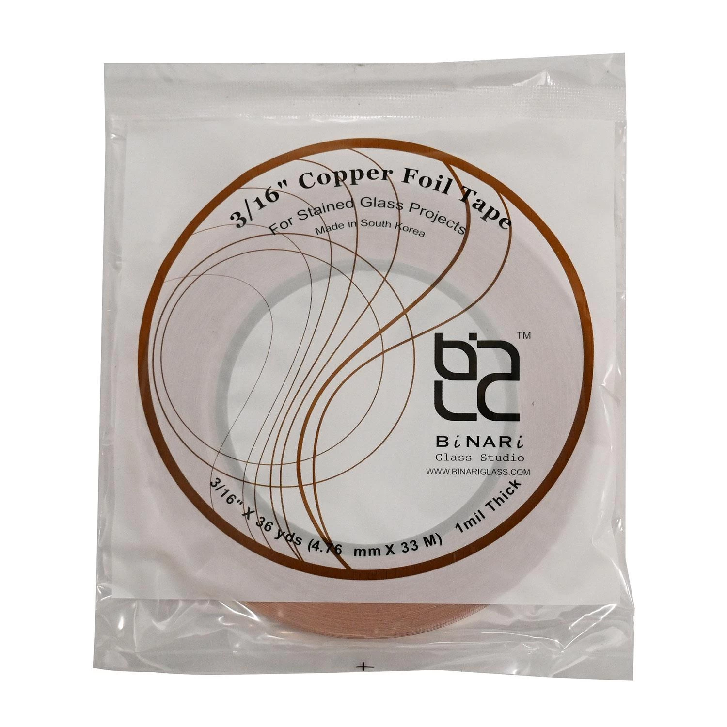 3/16" BiNARi Copper Foil - 1.0 Mil 1 3/16" BiNARi Copper Foil - 1.0 Mil