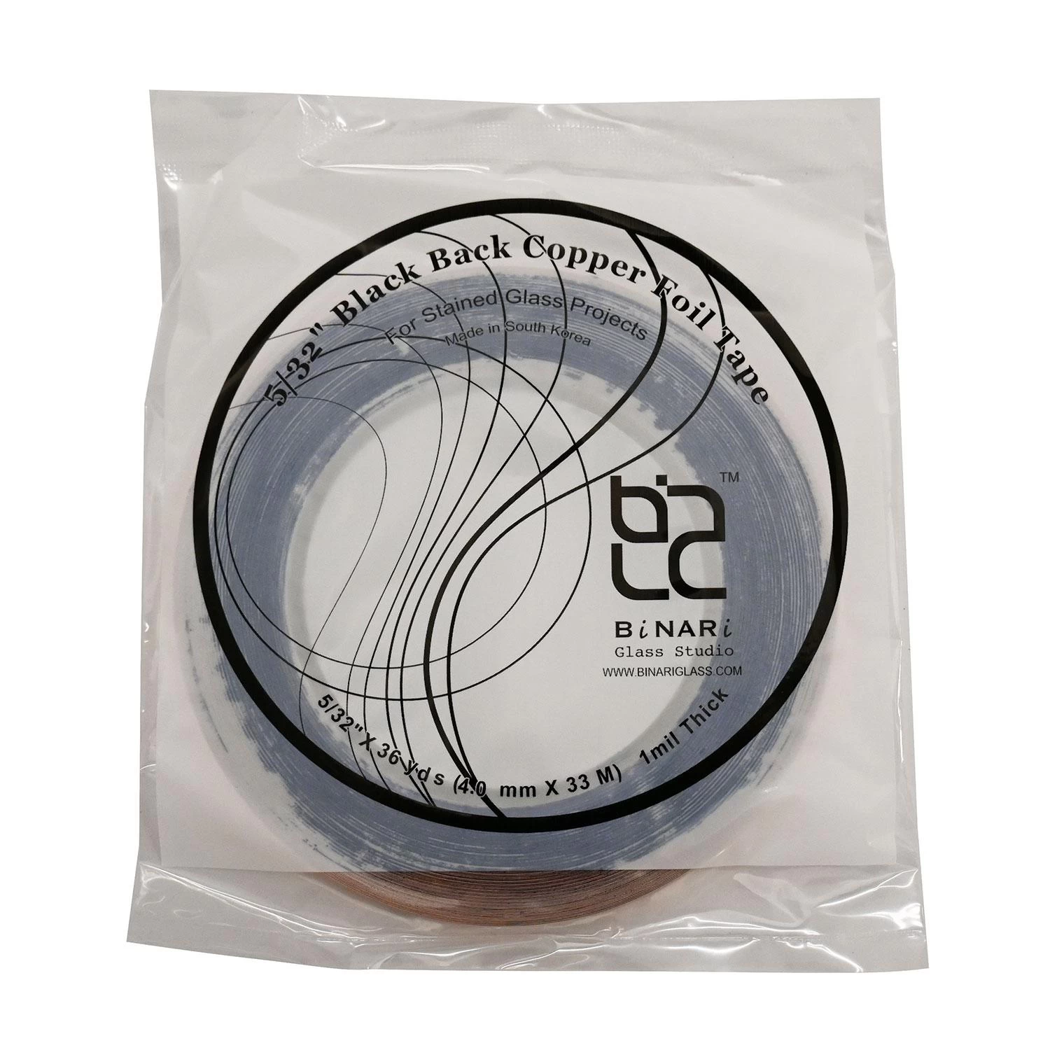 5/32" BiNARi Black Backed Copper Foil - 1.0 Mil 1 5/32" BiNARi Black Backed Copper Foil - 1.0 Mil